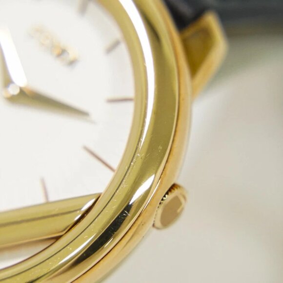 FENDI Runaway 71000M Gold Plated Leather Quartz Watch - Picture 10 of 16